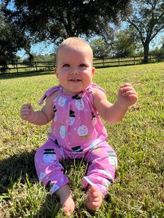 Your littles will LOVE their LoveJadeRuby rompers. They are so comfy and soft! Easy slip on style with fully adjustable neckline allows for multiple season wear time. This jumpsuit romper is such a cute outfit for spring and summer and transitions nicely into the fall/winter months by layering long sleeves underneath! I can make matching hair accessories to this romper, just send me a message if you're interested! *Please note that I work with a few different types of stretch knits. The print will always be the same but you may receive your romper in a slightly different type of knit fabric. Please feel free to message me if you have any questions, ty! Playful Pink Jumpsuits And Rompers For Playtime, Pink Playful Jumpsuits And Rompers For Playtime, Pink Family Matching Onesie For Playtime, Family Matching Pink Onesie For Playtime, Pink Family Matching Playtime Onesie, Playful Pink Onesie As A Gift, Playful Pink Onesie As Gift, Playful Christmas Onesie For The Holidays, Playful Christmas Onesie For Holiday