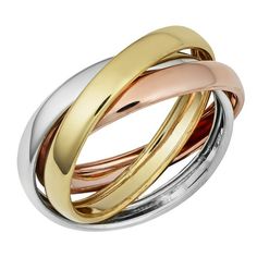 The art of trendy design is beautifully echoed in this stunningly elegant 14k gold ring. Exquisitely crafted of gleaming 14 karat white gold, rose gold, and yellow gold, this ring offers elegance and style. Available in sizes 6 to 10, anyone can showcase this glittering tricolor gold ring. Key Features: Metal: 14k Gold - Real Gold, Not plated nor filled Size: 7 Thickness: 7 mm Metal Weight: 3 grams Benefits of Real Gold: Never Changes Color or Fades Withstands Water and Sweat Will not Turn Your Gold Necklace For Men, Rolling Ring, Gold Chains For Men, White Gold Band, Elegant Ring, 14k Gold Ring, Minimalist Rings, Ring For Women, Tri Color