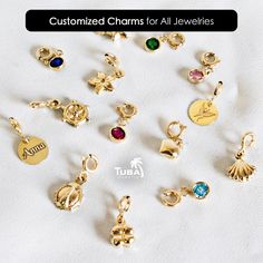 14K Solid Gold Charms - perfect for customizing bracelets or necklaces. A thoughtful gift option for creating meaningful jewelry pieces. 💝 Add Charms to your gold jewelries like necklaces, bracelets, anklets! 💎 🎁 SEND GIFTS TO YOUR LOVED ONES 💖 👑 MATERIAL * 14K Real Solid Gold. NOT Filled or Plated. They are ALL REAL 14K (585k) GOLD! * Yellow Gold  * Handmade Jewelry 🥇STAMPED FOR AUTHENTICITY * This gold jewelry is stamped to show it is 14 carat. 🔒 INSURANCE * Highest level of shipping in Customized Gold Charm Necklace For Her, Customized Gold Charm Necklace As Gift For Her, Customized Gold Jewelry As Gift For Her, Customized Gold Charms For Gifts, Customized Gold Charms For Gift, 14k Gold Charm Bracelet With Dangling Charms For Gift, 14k Gold Charm Bracelet With Dangling Charms As Gift, Gold Charms With Birthstone For Gifts, Gold Hypoallergenic Charm Bracelet In Sterling Silver