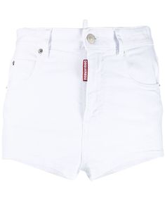 white cotton logo patch to the rear Honey embroidered slogan high waist belt loops front button and zip fastening classic five pockets Honey Logo, Logo Items, Denim Patches, Short Jeans, Mini Shorts, Cotton Logo, Denim Mini, Waist Belt, Short Outfits