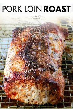 how to cook pork loin on the grill with text overlay that reads how to cook pork loin