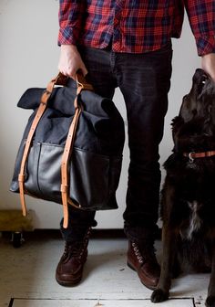 A handsome hauler. #etsy #etsyfinds Canvas Weekender Bag, Waxed Canvas Backpack, Leather Weekender, Mens Fashion Rugged, Leather Roll, Rugged Style, Canvas Backpack, Waxed Canvas, Mode Inspiration