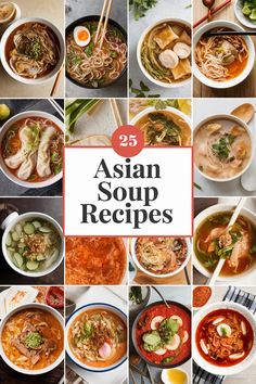 Indulge in the vibrant flavors and soothing warmth of these 25 Asian soup recipes. Explore a world of ramen, pho, tom yum, and more, each bursting with authentic ingredients and comforting broths. Perfect for a cozy night in or a healthy meal on the go, these Asian soups will leave you feeling satisfied and happy. Asian Vegetable Soup Recipes, Soup Tom Yum, Asian Breakfast Soup, Healthy Korean Soup Recipes, Hot Pot Ideas, Interesting Soup Recipes, Asian Soups Recipe, Hot Pot Soup Base Recipe, Asian Chicken Soup Recipes