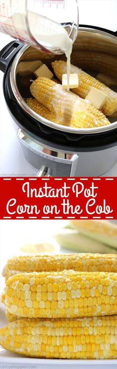 corn on the cob being cooked in an instant pot