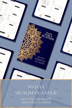 Muslim 30-day daily planner in midnight blue and golden mandala; one page elegant spread Islamic Daily Planner, Student Daily Planner, Personal Daily Planner, Cute Daily Planner, Simple Daily Planner, Daily Work Planner, Daily Planner Sheets