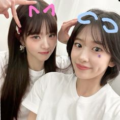 ive wonyoung + yujin iq icon lesserafim annyeongz L Love U, Ive Wonyoung, Cute Strawberry, Girl Talk, Iz One