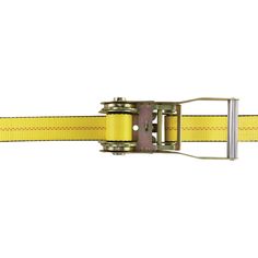 a yellow belt with metal buckles on it