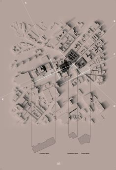 a map that shows the locations of buildings and streets