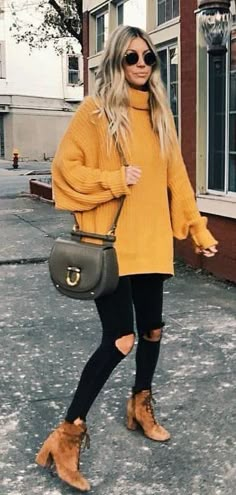 Street style outfits! #autumn #London #ideas #2018 Oversized Sweater Outfit, Perfect Winter Outfit, Casual Weekend Outfit, Style Types, Boho Mode, Pullover Outfit, Legging Outfits, Trendy Street Style, Cute Outfits For School