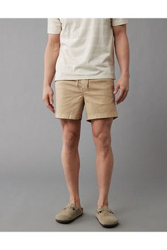 Lightweight linen-blend with a hint of stretch/Elastic drawstring waist/Side seam pockets/Back pocket/These shorts are Real Good: Made with the planet in mind & a promise to continue to do better. Khaki Athletic Shorts With Built-in Liner, Casual Shorts With 5-inch Inseam And Welt Pockets, Cotton Shorts With Hip Pockets And 5-inch Inseam, Solid Linen Shorts With Built-in Shorts, 4-way Stretch Shorts With Pockets, 5-inch Inseam, Do Better, Women's Jeans, Drawstring Waist, American Eagle Outfitters