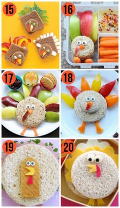 the steps to make an adorable turkey sandwich for thanksgiving or any other time of year