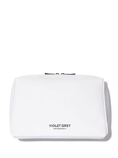 This makeup bag is the only acceptable place to house Violet Code Approved beauty essentials. Imported. 5.5“H x 7.5”W x 2”D White Travel Cosmetic Clutch Bag, White Travel Cosmetic Bag Clutch, White Clutch Cosmetic Bag For Travel, White Travel Clutch Cosmetic Bag, Koh Gen Do, Eye Palettes, Acne Care, Treasure Gift, Self Tanners