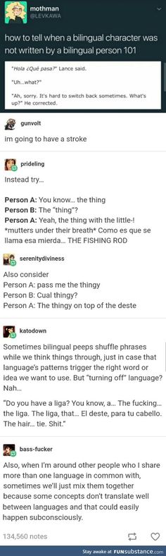 Bilingual Characters, Spanish Writing Prompts, Writing Bilingual Characters, Funny Bilingual Stories, Funny English Language Meme, Writer Memes Hilarious, Learn Another Language, Writing Boards