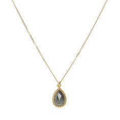 Amali Small Teardrop Diamond Pendant Necklace | Quadrum Gallery Anthony Lent, Teardrop Diamond, Everyday Chic, Yellow Gold Chain, Diamond Pendant Necklace, Bezel Setting, Signature Style, Diamond Pendant, Gold Chain