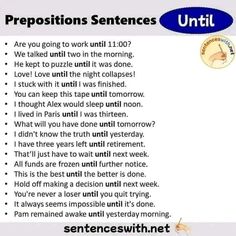 a poster with the words prepositions sentences