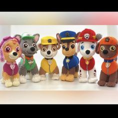 Paw Patrol Crochet pattern by Ambercraftstore Paw Patrol Crochet Pattern, Paw Patrol Crochet, Crochet Puppy, Paw Patrol Characters, Dog Crochet, Crochet Graph, Crochet Dog Patterns, Heart Crochet, Daniel Tiger