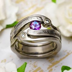 Unique Wedding Bands For Women, Tension Set Engagement Rings, Medieval Things, Gibeon Meteorite, Alexandrite Jewelry, Women's Wedding Bands, Jewelry By Johan, Stock Design, Wedding Band Designs