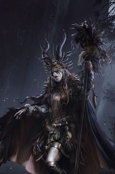 Fey Dnd, Dark Shaman, Female Shaman, Bone Witch, Evvi Art, Dnd Monsters, Fantasy Inspiration