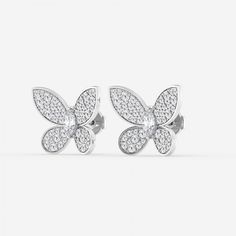 2 ctw Marquise Lab Grown Diamond Petite Pave Butterfly Fashion Earrings 14K White Gold FG, VS2+ Earrings Platinum, Butterfly Jewellery, Butterfly Fashion, Butterfly Jewelry, Lab Grown, Fashion Earrings, Lab Grown Diamonds, Platinum, Lab