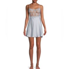 Free People Intimately Ready Now Mini Slip Grey Dawn Medium Dress Lace Size Xs New Without Tag. Msrp $88 A8-928 Blue Sheer Sleep Dresses, Sheer Blue Sleep Dresses, Feminine Blue Sleep Dress, Free People Adella Dress, Slate Blue Dresses, Free People Slip Dress, Blue Slip Dress, White Slip Dress, Floral Slip Dress