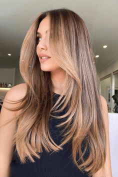 glamorous hairstyles, long hair styles, hair transformation Chunky Face Framing Layers Long Hair, Long Hair With Layers Highlights, Haïr Cut Ideas For Straight Hair Long, Straight Hair With Layers Around Face, Long Layered Haircuts With Highlights, Modern Layers Long Hair, Hair Cuts For Thick Hair Long Layered, Long Hair With Minimal Layers, Cute Long Hair Haircuts