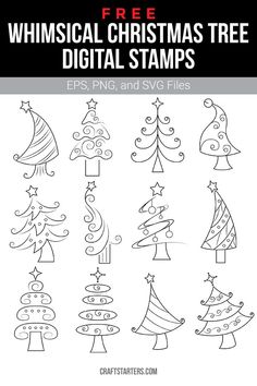 christmas tree digital stamps and svt files