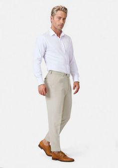 Crafted from a durable ivory cotton, these custom made pants will lend a sophisticated yet uniquely bold style to any wardrobe. Look sharp and distinctive in any setting in pants that you'll wear for years to come. Cotton Chinos, Chinos Pants, Bold Fashion, Custom Made, Cotton Blend, Wardrobe, Pants, How To Wear