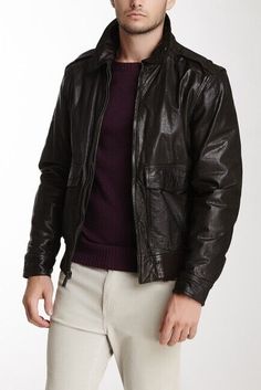 Please Follow our Ebay store, you will get newest Price and Promotion and New Products very soon More from this seller. Please click https://www.ebay.com/usr/dazh_45 VinceCamuto Leather Bomber Jacket - Spread collar - Long sleeves with single barrel cuff - Shoulder epaulets - Front zip closure - 2 front pockets - 2 inner pockets - Lined - Approx. 26" length - Imported Fiber Content Shell: 100% leather Lining: 55% polyester, 45% viscose Filler: 100% polyester Care Professional leather clean Stock No:30477 For Clothing,We May ship without Original box for Free Shipping and Lower cost for Both side. For Shoes,We May ship such products without box for Free Shipping and Lower cost for Both side. For Toys,We Usually ship within Box,but we may put it in the plastic bag,We can not guarantee the bo Classic Collared Biker Jacket For Winter, Casual Leather Jacket For Winter Business, Business Leather Jacket With Collar For Winter, Winter Business Leather Jacket With Collar, Business Winter Collared Leather Jacket, Collared Leather Jacket For Business In Winter, California Casual, Casual Chic Style, Mens Outerwear