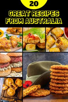 collage of recipes from Australia Australian Appetizers, Australian Recipes Traditional, Australian Meals, Australian Food Recipes, Themed Dinners Ideas, Australian Foods, Australia Recipes, Food Australia