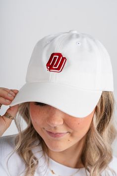 OU OU disco logo dad hat white Hat White | Lush Fashion Lounge Trendy Oklahoma University Sooners Apparel & Cute Gameday T-Shirts Gameday Accessories, Disco Logo, Logo Hat, Gameday Outfit, Women's Boutique, Oklahoma City, Dad Hat, Ladies Boutique, Dad Hats