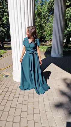 Description: Female dress detachable at the waist, skirt bell, maxi long. In this dress you will look chic at any event. Material: 100% polyester Dress length: 152 cm (59.84"') If it seems to you that the dress is long for you, you can indicate your length in the comments. we will make it for your height Size can be ordered. See my size chart. The order will be completed within 3 -7 days.  If you wish your order to be delivered to a different address, please mention that in a message box at chec Casual Dress Plus Size, Rave Bodysuit, Dress Shirt Dress, Festival Outfits Women, Casual Dresses Plus Size, International Holidays, Female Dress, Wedding Jumpsuit, Collared Dress