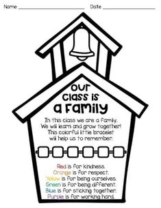 Our Class is a Family Bracelet Promise by Cara's Classroom | TPT Our Class Is A Family Activities, Friendship Theme Preschool, My Family Art, Our Class Is A Family, Promise Bracelets, All About Me Preschool Theme, Teamwork Activities, Me Preschool Theme, Family Activities Preschool