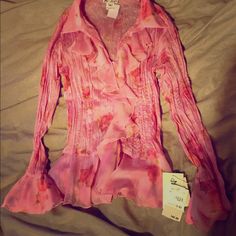 Perfect Condition, New With Price Tags, Super Cute Pink Blouse. Tag Says Medium But Looks Like It Will Fit A Small As Well. Will Trade! Frilly Blouse, Pink Blouse, Cute Pink, Super Cute, Top Blouse, Nordstrom, Womens Tops, Pink, Women Shopping