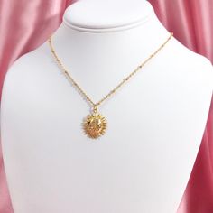 "This listing is for a resizable 18k gold plated sun charm necklace with gold plated stainless steel chain. Necklace is 16.5\" with a 2.5\" extension, max length is 19\". Great for layering!" Gold Metal Jewelry With Sun Design, Gold Sun Design Jewelry, Gold Sun Design Metal Jewelry, Gold Sunburst Jewelry With Sun And Moon Design, Gold Brass Jewelry With Sun Design, Gold Jewelry With Sun Design In Brass, Gold Sun-shaped Jewelry For Everyday, Gold Charm Necklace With Sun Design, Gold Dainty Sun Design Charm Necklace