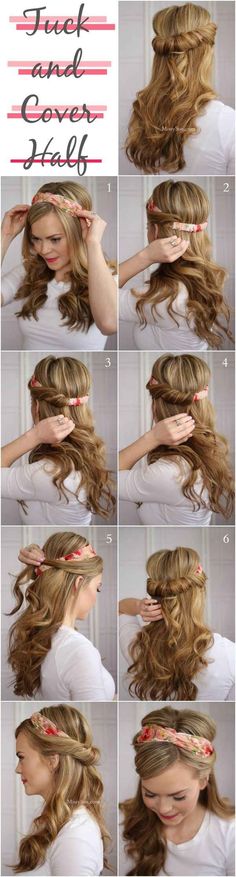 26 Lazy Girl Hairstyling Hacks Half Updo, Lazy Girl, Hair Wedding, Headband Hairstyles, Hair Designs