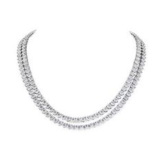 White Gold 14K Double Round Cut 38.00 Carats Diamonds Lady Necklace | HarryChadEnt.com Exquisite Diamond Necklace, Lady Necklace, Diamond Pendants Designs, Natural Earth, Stunning Necklace, Pendant Design, Metal Necklaces, Quality Diamonds, Diamond Stone