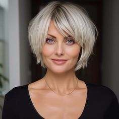 Layered Bob with Side Fringe Hairstyles For Summer, Short Hairstyles Over 50, Hairstyle Trends, Hairstyle Inspiration, Bob Hairstyles For Fine Hair, Short Hair Tutorial, Short Straight Hair, Long Hair With Bangs