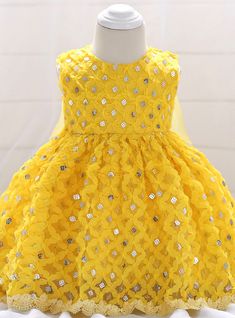 Silhouette:a-line Hemline:floor length Neckline:scoop Fabric:lace Shown Color:yellow Sleeve Style:sleeveless Back Style:zipper up Embellishment:bow Yellow Party Dress, Princess Costume Kids, Newborn Girl Dresses, Baby Summer Dresses, Yellow Party, Lace Ball Gowns, Christening Dress, 1st Birthday Outfits