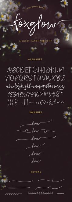 the font and numbers are all handwritten in black ink with daisies on it