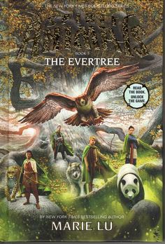 the book cover for star wars the evertree with an eagle flying over people and pandas