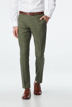 Stockport Wool Linen Olive pants Sage Green Mens Pants, Sage Green Dress Pants Men, Mens Green Dress Pants, Olive Suit, Outfits With Suspenders, Wedding Guest Outfit Men, Wedding Timeless, Custom Pants, Cocktail Attire Men