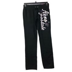 Skinny Fit , Stretch Fleece Front Slide Pocket One Back Patch Pocket Draw String Size: Md Color: Black 80% Cotton 20% Polyester Approximate Measurements Lying Flat: Waist 15 " Front Rise 8 " Inseam 34" Comes From Smoke/Pet Free Home. Cats Photos, Sweat Pants, 2000s Fashion, Aeropostale, Patch Pocket, Pant Jumpsuit, Straight Leg, Sweatpants