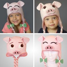 Ravelry: The Perfect Pig Hat pattern by Joni Memmott / BriAbby Pig Hat Crochet, Crochet Pig Hat, Cute Winter Hats, Pig Costumes, Crochet Pig, Crochet Kids Hats, Hat Crochet Pattern, I Love This Yarn, Animal Hats