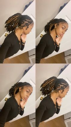 Flat Twist On Locs, Styling Medium Length Dreadlocks, Short Starter Locs Black Women, Twist Loc Styles, Medium Locs, Full Custody, Beautiful Dreadlocks