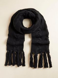 FIT Measures 76” x 14” + 6” fringe length. MATERIALS + CARE 100% acrylic. Machine wash cold. Dry low. Imported. DETAILS Oblong. Fringed ends. . The best plus size women's cable knit scarf scarves in black. Torrid is your destination for cozy fall and winter clothes to keep you warm and comfortable. Torrid is your destination for plus size SALE > CLEARANCE merchandise. Crow Core, Checkered Scarf, Womens Outfit, Cable Knit Scarf, Goth Clothing, Wardrobe Wishlist, Reversible Scarf, Animal Print Scarf, Fall Styles