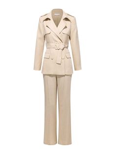 Wear this belted blazer pantsuit every day of the week to update your office wardrobe. Blazer: Double-breasted buttons with buckle belt, epaulet shoulders Blazer: Notched lapels, front flap pockets Pants: Zip fly with hook-and-button closure Pants: Front slant pockets Polyester, spandex, viscose Dry clean Item #1480 Women's pantsuit SIZE INFO XS=US2=UK6=EU32 S=US4-6=UK8-10=EU34-36 M=US8-10=UK12-14=EU38-40 ★★Please advise your Height & Weight. I will make sure you choose the right size. Elegant Formal Beige Jewelry, Elegant Beige Jewelry For Formal Occasions, Luxury Earrings For Workwear, Luxury Beige Jewelry For Formal Occasions, Women's Pantsuit, Bridal Pantsuit, Wedding Guest Suits, Office Wardrobe, Pockets Pants