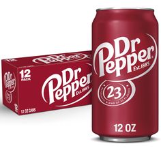 a can of dr pepper on a white background