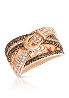 Set in 14K Strawberry Gold, this gorgeous ring from Le Vian is adorned with 103 Vanilla Diamonds and 73 Chocolate Diamonds for a mesmerizingly beautiful finish. | Le Vian 5/8 ct. t.w. Chocolate Diamonds, 3/4 ct. t.w. Vanilla Diamonds Chocolatier Ring set in 14K Strawberry Gold, 7 Statement Rings Diamond, Mens Shoes Black, Chocolate Diamonds, Gold Rings Jewelry, Sneaker Dress Shoes, Maternity Shops, Wallet Accessories, Top Gifts, Beauty Gift