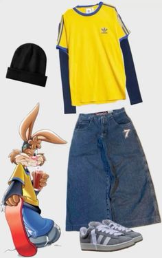 Bunny Inspired Outfit, Nesquick Bunny, Loser Core Outfits, Nesquik Bunny, Silly Outfits, Character Day, Spirit Week Outfits, Street Style Outfits Casual