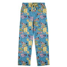 Unleash childhood nostalgia with these men's blue Sesame Street sleep pajama pants, adorned with whimsical pastel character art featuring Big Bird, the Count, Bert, Ernie, Elmo, Oscar the Grouch, Cookie Monster, and Grover. Crafted from cozy polyester, these pants offer a drawstring adjustable elastic waistband and side pockets for a perfect blend of comfort and functionality. Keep the magic alive by machine washing this sleepwear on cold with like colors and tumble drying on low heat. Cookie Monster Pajama Pants Aesthetic, Pastel Character, Cookie Monster Pajama Pants, Elmo Pajamas, Cookie Monster Pants, Sesame Street Pajamas Pant, Bert Ernie, Sesame Street Cookie Monster, Plaid Pajama Pants